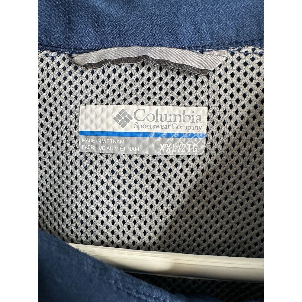 Columbia PFG Men's Shirt Button Down Roll Tab Sleeve Navy Blue Fishing S… - Picture 10 of 11